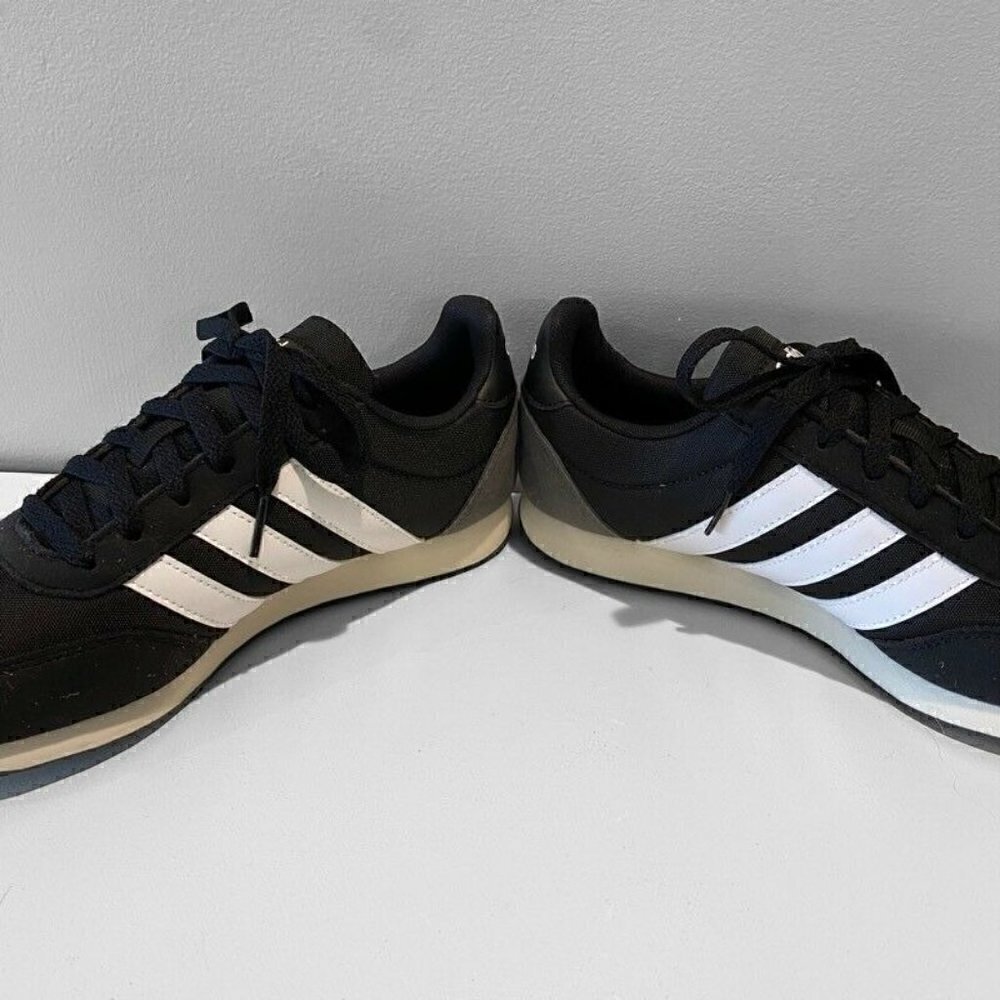 Adidas Mens V Racer 2.0 Sneakers Shoes Black BC0106 7.5 - Picture 2 of 9